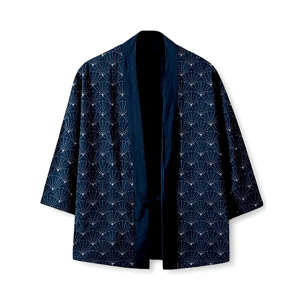 Cardigan Kimono Japonais Unisexe – Bleu - XXS
