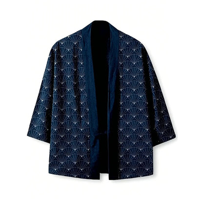 Cardigan Kimono Japonais Unisexe – Bleu - XXS