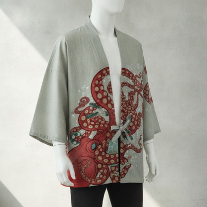Cardigan Kimono Japonais Unisexe – Gris - XXS