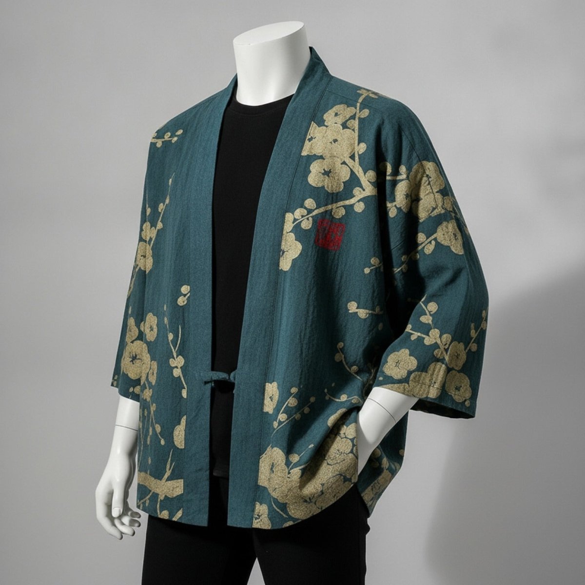 Cardigan Kimono Grues Soleil Unisexe – Noir - XXS