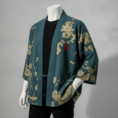 Cardigan Kimono Grues Soleil Unisexe – Noir - XXS