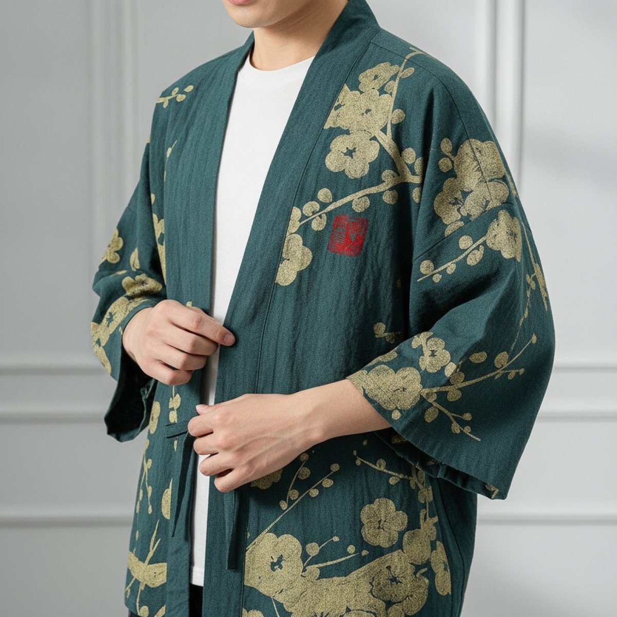 Cardigan Kimono Grues Soleil Unisexe – Noir - XXS