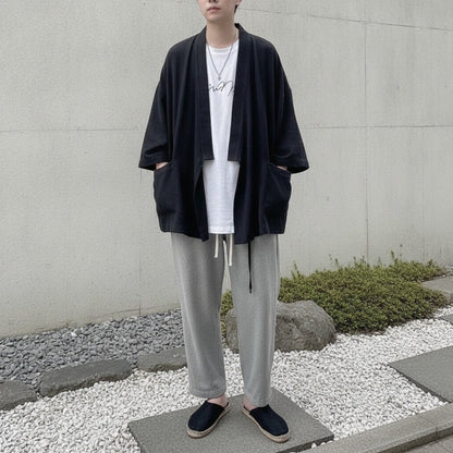 Kimono Style Chinois Homme – Noir - M