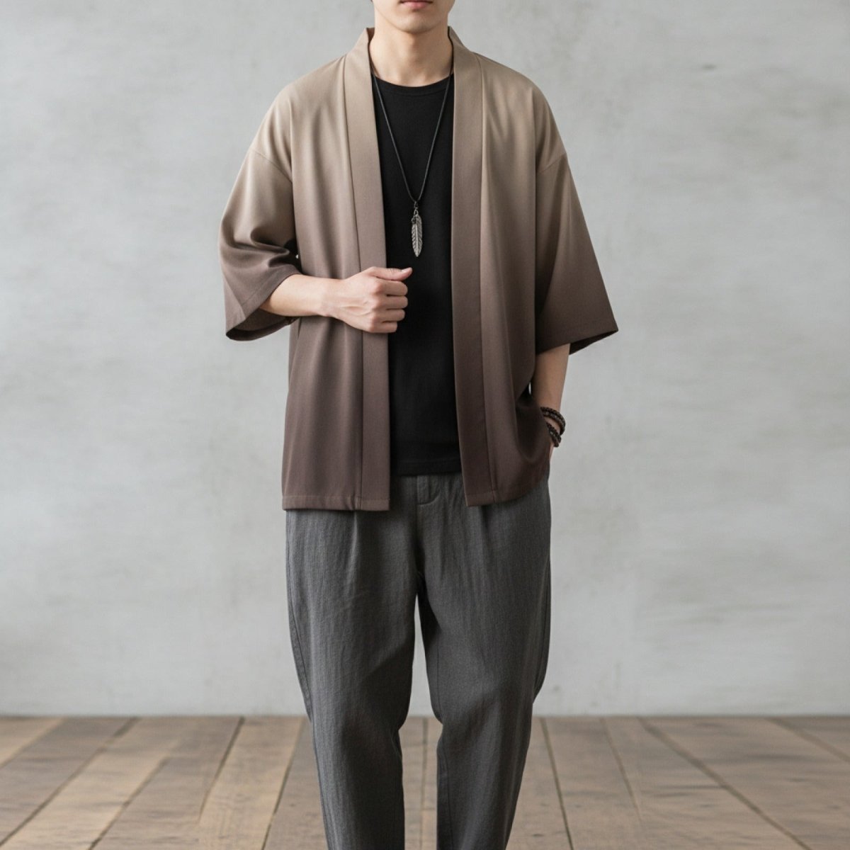 Kimono Streetwear Homme – Marron - S