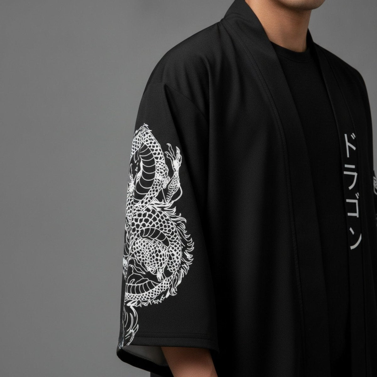 Kimono Style Dragon Unisexe – Noir - M