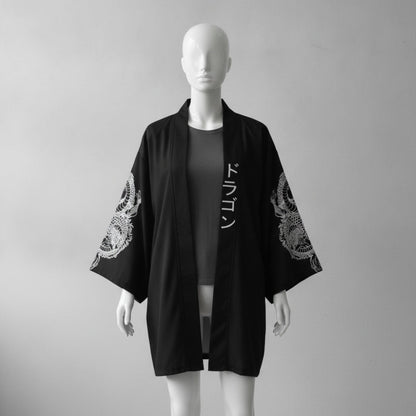 Kimono Style Dragon Unisexe – Noir - M