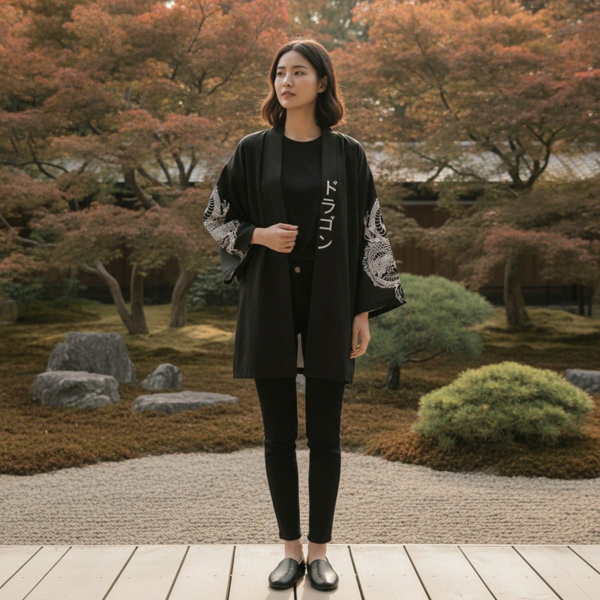Kimono Style Dragon Unisexe – Noir - M