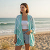 Kimono Géométrique Femme – Turquoise - XXS