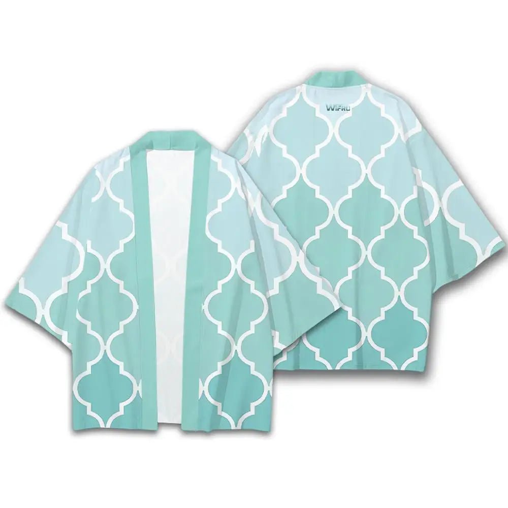 Kimono Géométrique Femme – Turquoise - XXS