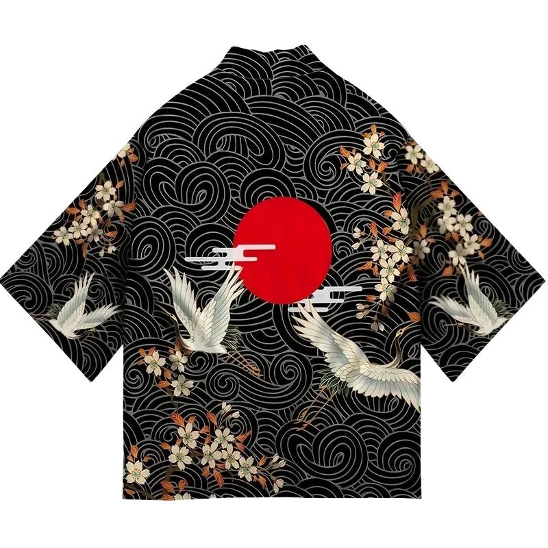 Haori Kimono Grue Homme – Noir - S