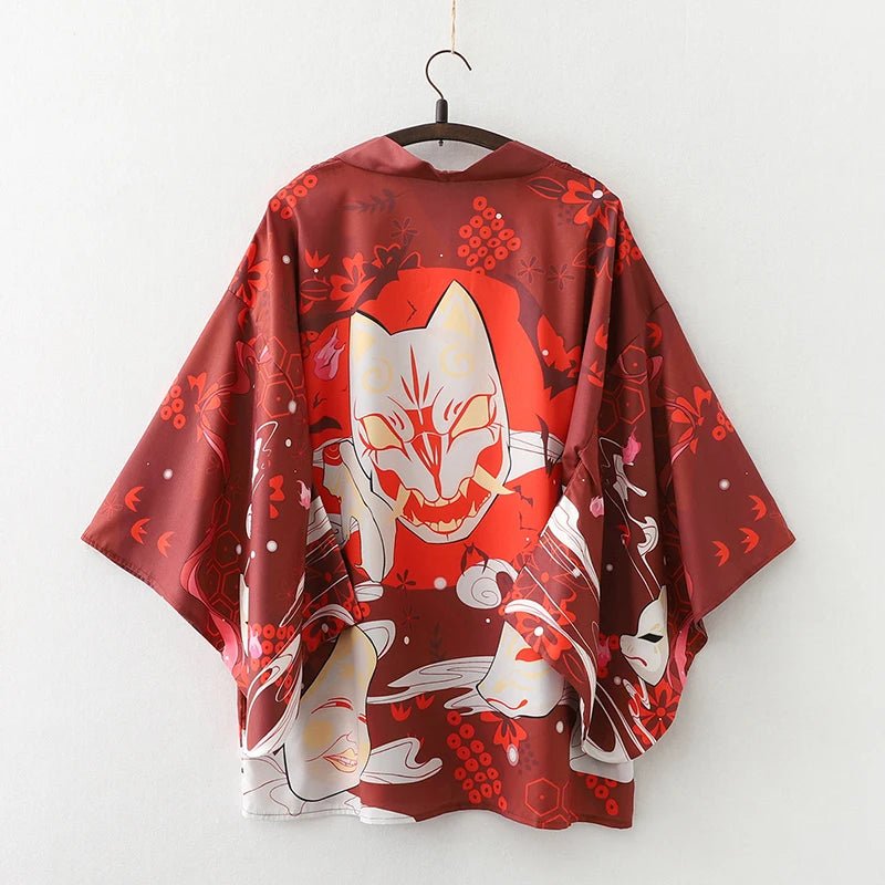 Haori Kimono Streetwear Unisexe – Rouge - M