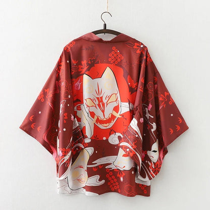 Haori Kimono Streetwear Unisexe – Rouge - M
