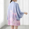 Haori Kimono Chat Femme – Violet Clair - Taille unique