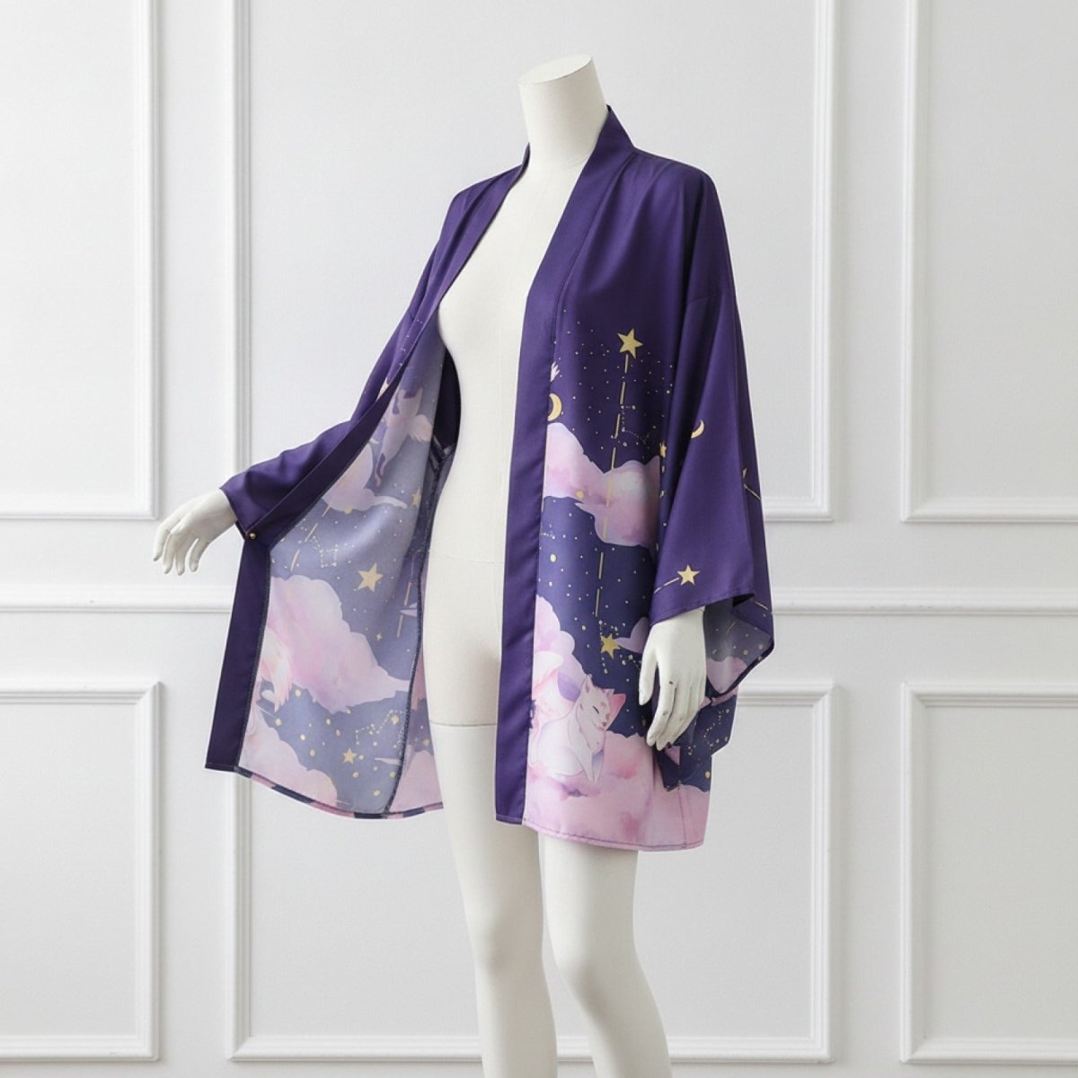 Haori Kimono Céleste Femme – Violet - Taille unique