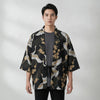 Haori Kimono Grue Unisexe – Noir - XXS