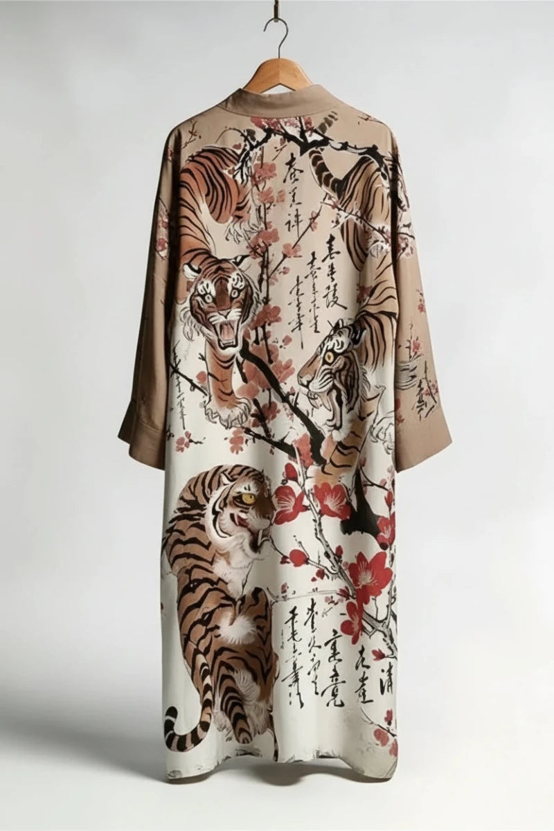Robe Kimono Yukata Unisexe – Beige - S