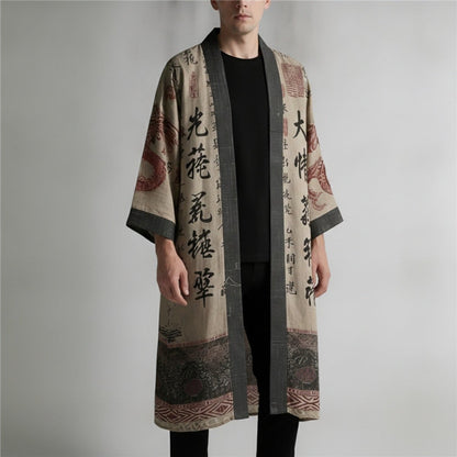 Robe Kimono Long Unisexe – Beige - S