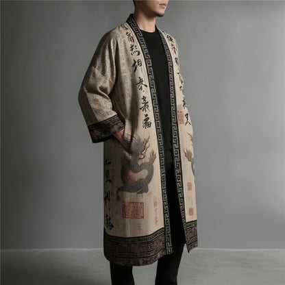 Robe Kimono Chinois Unisexe – Beige - S