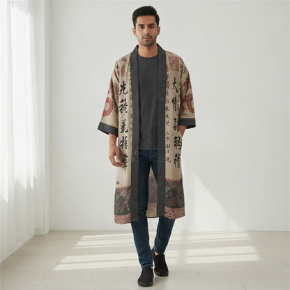 Robe Kimono Long Unisexe – Beige - S