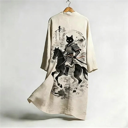 Robe Kimono Chinois Unisexe – Blanc - S