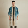 Robe Kimono Chinois Unisexe – Bleu et Beige - S