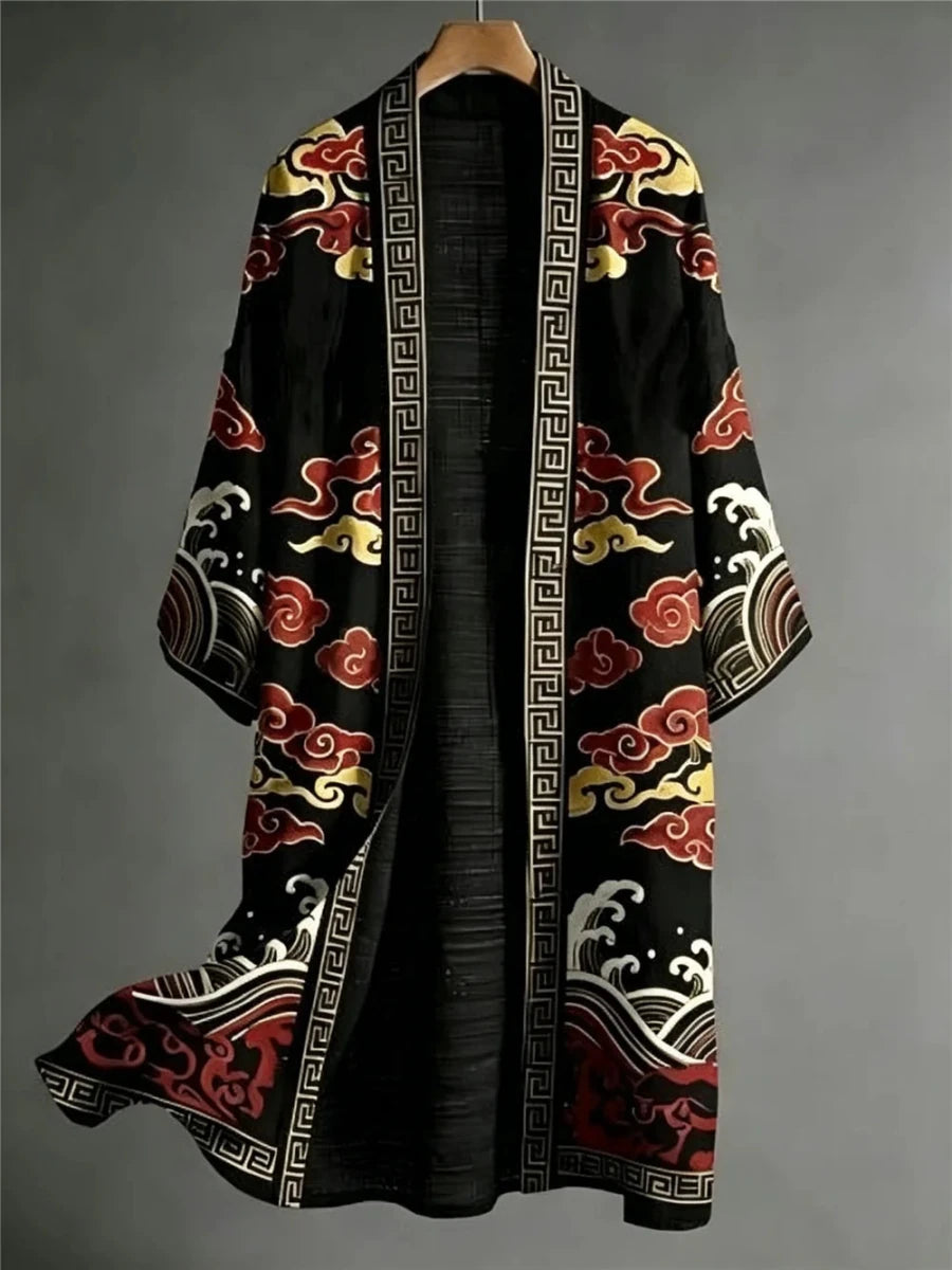 Robe Kimono Chinois Unisexe – Noir - S