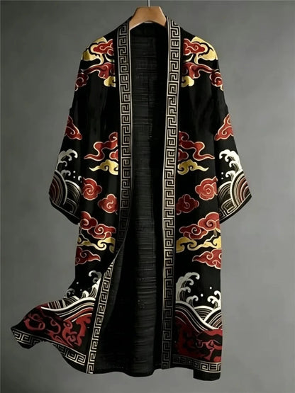 Robe Kimono Chinois Unisexe – Noir - S