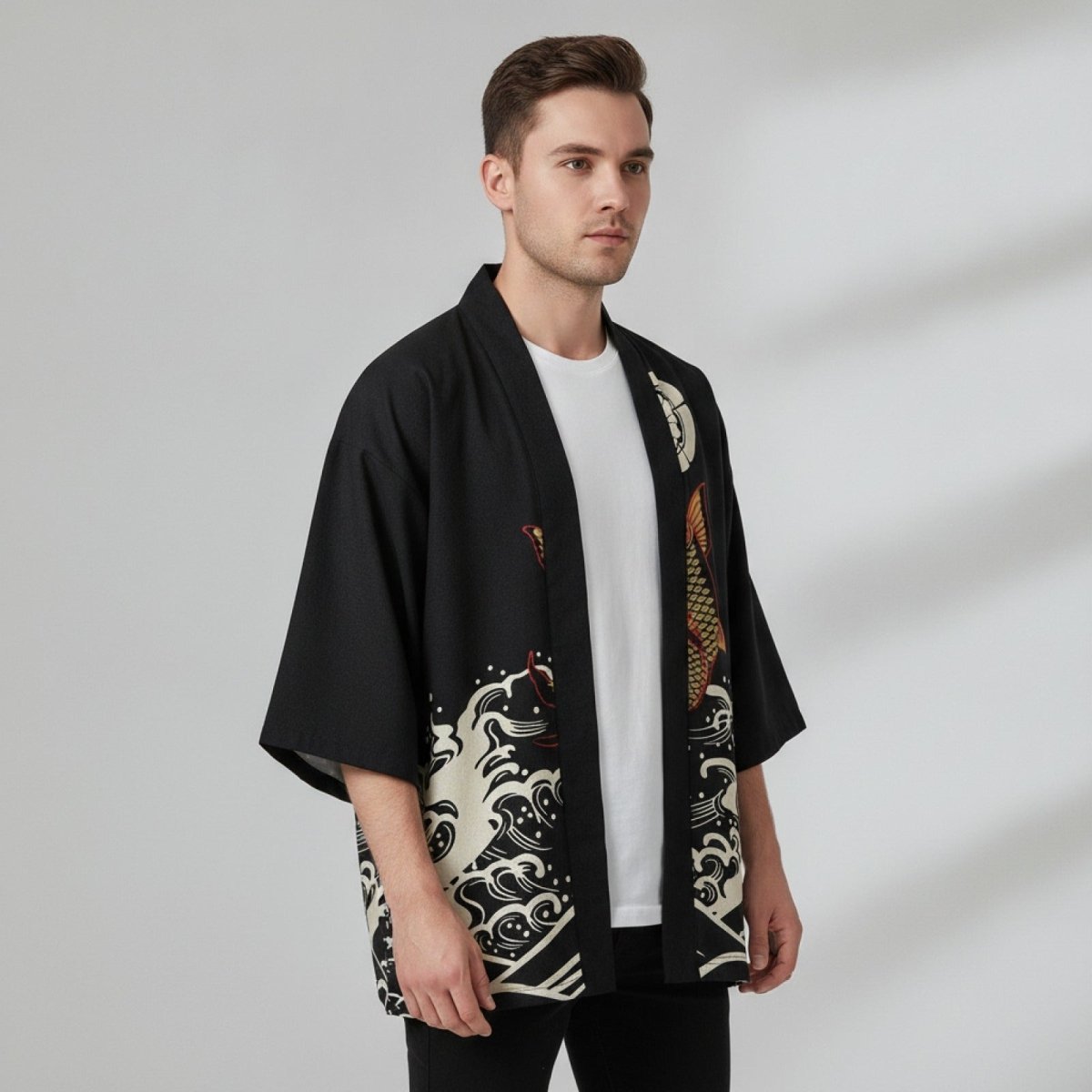 Kimono Style Ukiyoe Homme – Noir - XXS