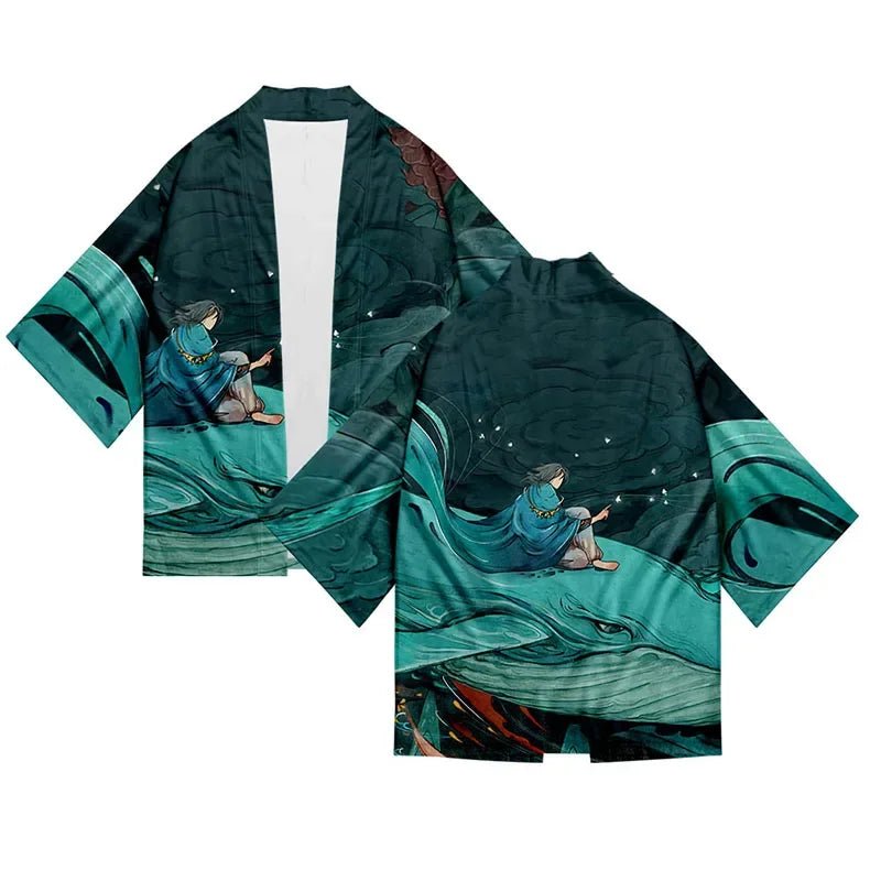 Kimono Style Baleine Homme – Vert - XXS