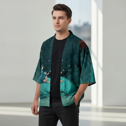 Kimono Style Baleine Homme – Vert - XXS