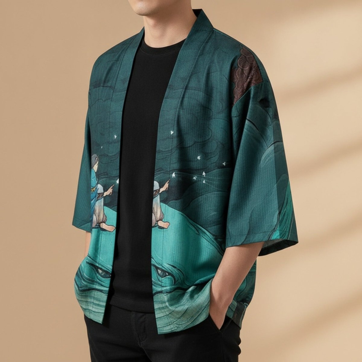 Kimono Style Baleine Homme – Vert - XXS