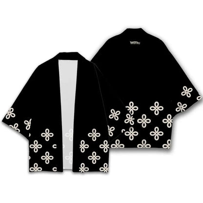 Kimono Fleurs Japonaises Femme – Noir - XXS