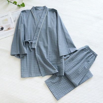Pyjama Kimono Léger Homme – Bleu - M
