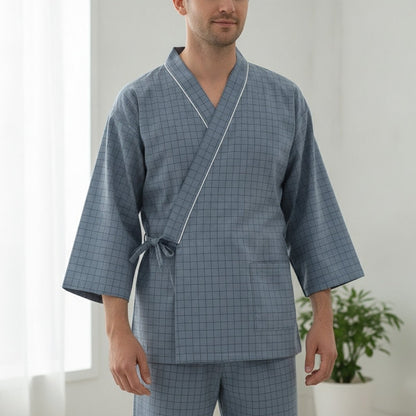Pyjama Kimono Léger Homme – Bleu - M