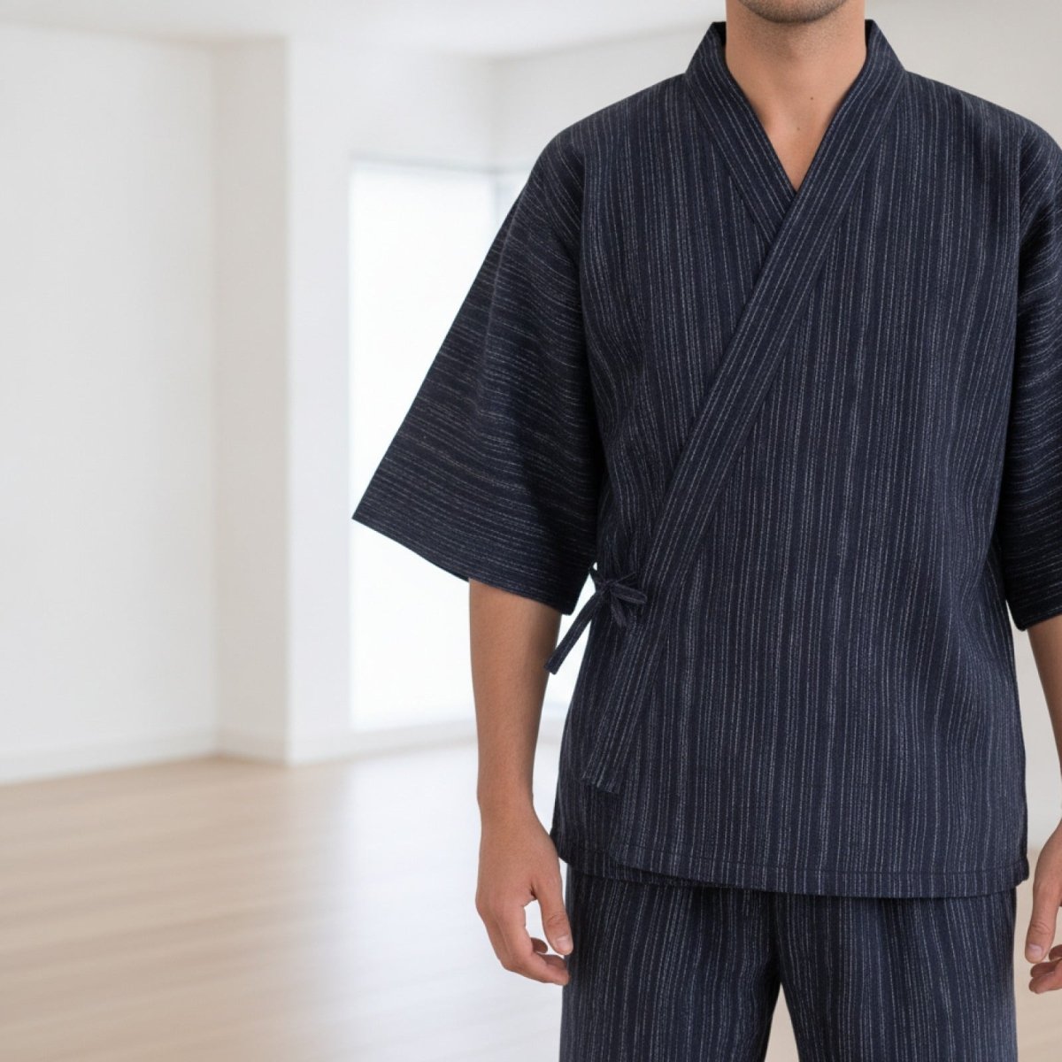 Pyjama Kimono Jinbei Homme – Bleu Marine - M