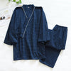 Pyjama Kimono Coton Homme – Bleu - M