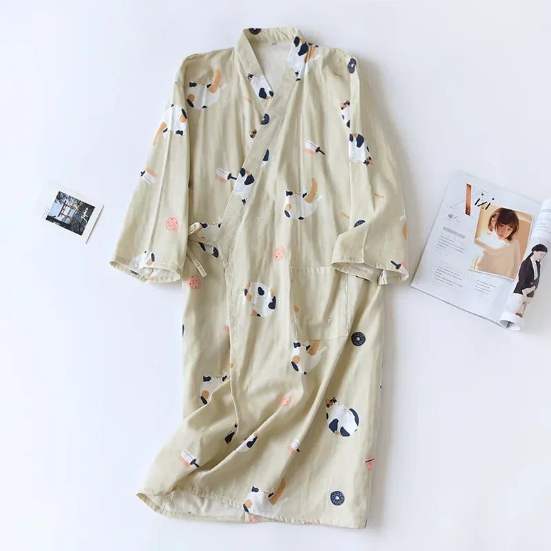 Pyjama Kimono Yukata Femme – Beige - M