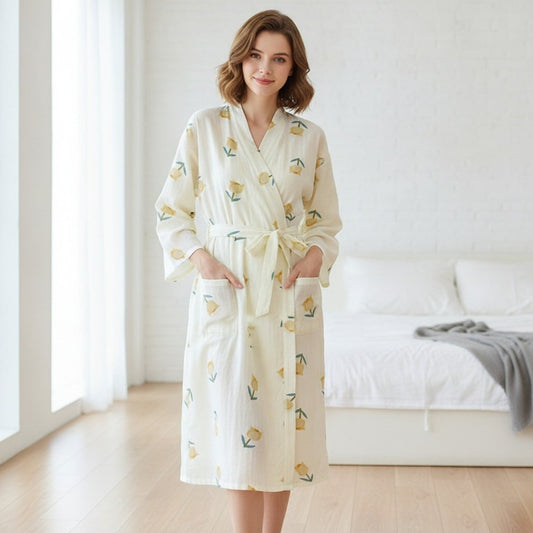 Pyjama Kimono Confort Quotidien Femme – Blanc - M