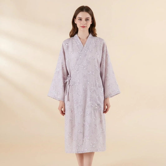 Pyjama Kimono Coton Femme – Violet - M