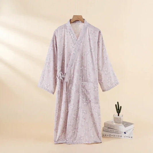 Pyjama Kimono Coton Femme – Violet - M