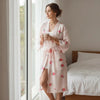 Pyjama Kimono Fraises Femme – Rose - M
