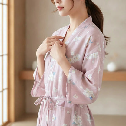 Pyjama Kimono Douceur Femme – Rose - M