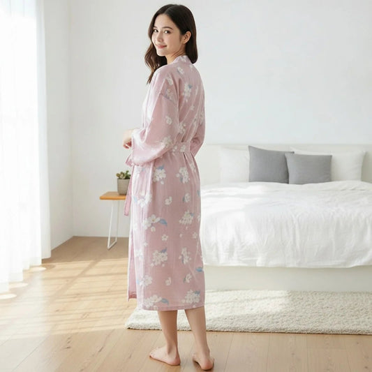 Pyjama Kimono Douceur Femme – Rose - M
