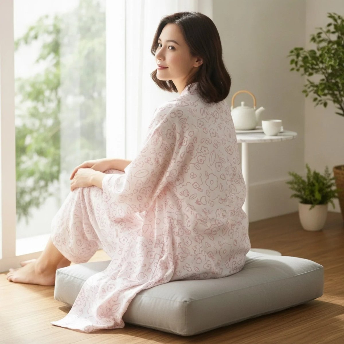 Pyjama Kimono Yukata Femme – Rose - M