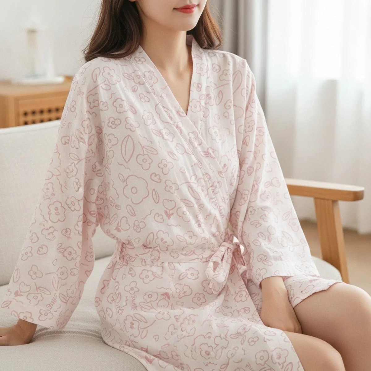 Pyjama Kimono Yukata Femme – Rose - M