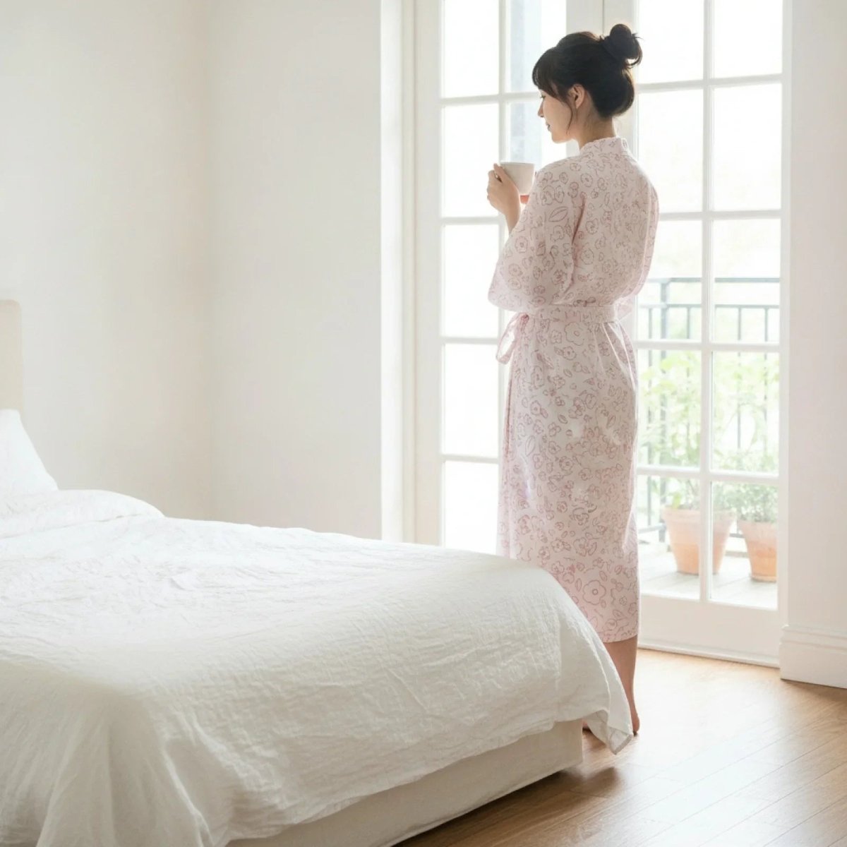 Pyjama Kimono Yukata Femme – Rose - M