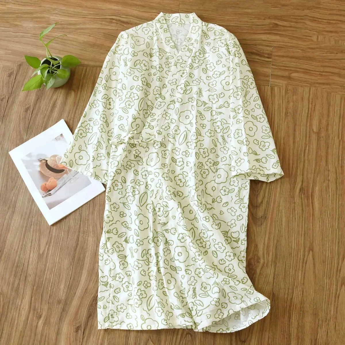 Pyjama Kimono Yukata Femme – Vert - M