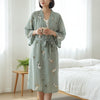 Pyjama Kimono Motif Chats Femme – Vert - M