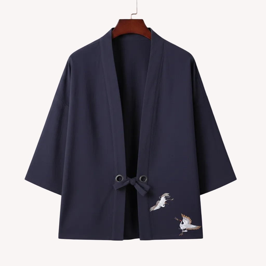 Robe Kimono Chinois Homme – Bleu Marine - M