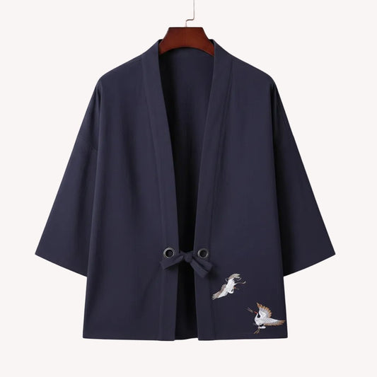 Robe Kimono Chinois Homme – Bleu Marine - M